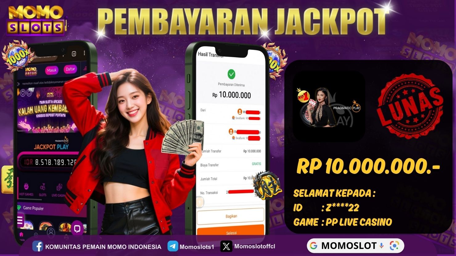 MOMOSLOTS JACKPOT PRAGMATIC PLAY LIVE CASINO